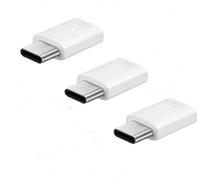 microUSB to USB-C 3-Pack Adapter Samsung, White EE-GN930KWEGWW