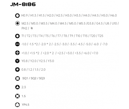 Screwdriver Jakemy JM-8186, 83in1