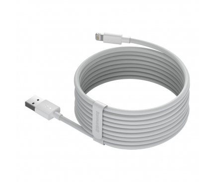 USB-A to Lightning Cable Baseus Simple Wisdom, 18W, 2.4A, 1.5m, White TZCALZJ-02 