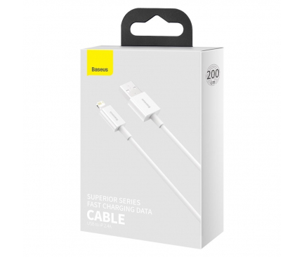 USB-A to Lightning Cable Baseus Superior Series, 20W, 2.4A, 2m, White CALYS-C02 