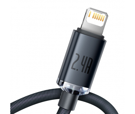 USB-A to Lightning Cable Baseus Crystal Shine Series, 20W, 2.4A, 1.2m, Black