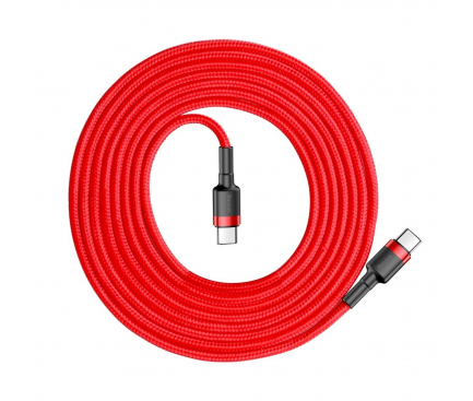 USB-C to USB-C Cable Baseus Cafule, 60W, 3A, 2m, Red CATKLF-H09 