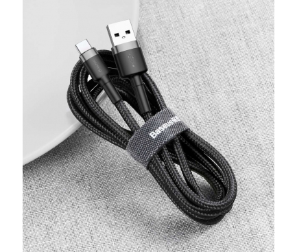 USB-A to USB-C Cable Baseus Cafule, 18W, 3A, 0.5m, Grey CATKLF-AG1 