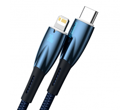 USB-C to Lightning Cable Baseus Glimmer Series, 20W, 2.4A, 2m, Blue CADH000103 