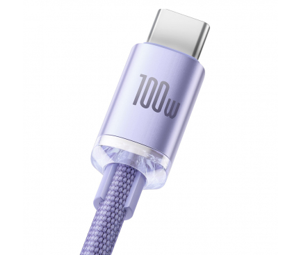 USB-A to USB-C Cable Baseus Crystal Shine Series, 100W, 5A, 2m, Purple CAJY000505 