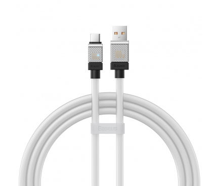 USB-A to USB-C Cable Baseus CoolPlay, 100W, 5A, 1m, White CAKW000602 