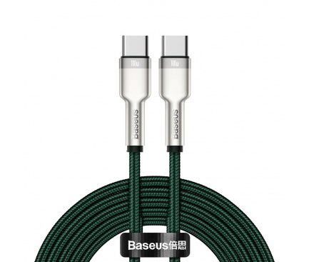 USB-C to USB-C Cable Baseus Cafule Series Metal, 100W, 5A, 2m, Green CATJK-D06 