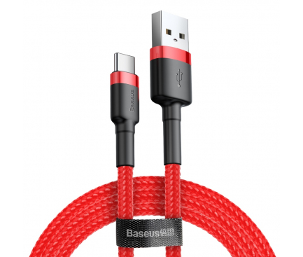 USB-A to USB-C Cable Baseus Cafule, 18W, 3A, 0.5m, Red CATKLF-A09 
