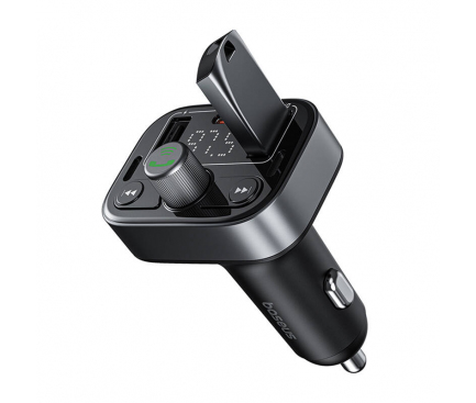 Bluetooth FM Transmitter and Car Charger Baseus S-09 Pro, 2 X USB-A - 1 X USB-C, Black C10762200113-00 