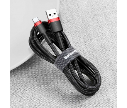 USB-A to USB-C Cable Baseus Cafule, 18W, 3A, 0.5m, Red CATKLF-A91 