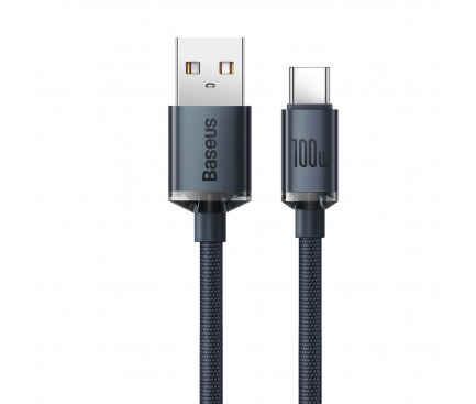 USB-A to USB-C Cable Baseus Crystal Shine Series, 100W, 5A, 1.2m, Black CAJY000401 