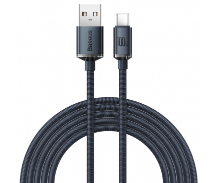 USB-A to USB-C Cable Baseus Crystal Shine Series, 100W, 5A, 2m, Black CAJY000501 