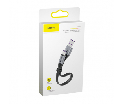 USB-A to USB-C Cable Baseus Simple, 40W, 5A, 0.23m, Grey CATMBJ-BG1 