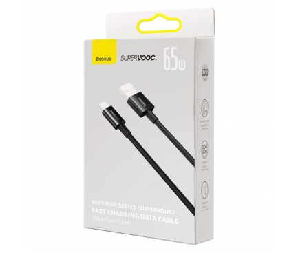 USB-A to USB-C Cable Baseus Superior Series, 65W, 6.5A, 1m, Black