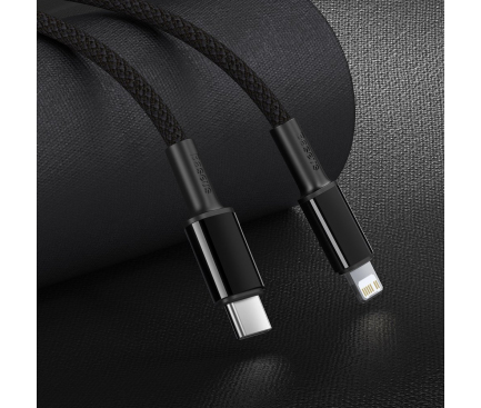USB-C to Lightning Cable Baseus High Density Braided, 20W, 2.4A, 1m, Black CATLGD-01 