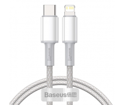 USB-C to Lightning Cable Baseus High Density Braided, 20W, 2.4A, 2m, White CATLGD-A02 