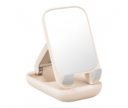 Stand Phone Baseus Seashell Series, with Mirror, Universal, Beige
