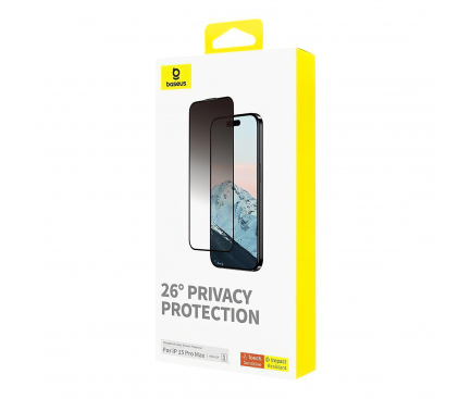 Front Cover Privacy Screen Protector Baseus Diamond for Apple iPhone 15 Pro Max P60057405203-03 