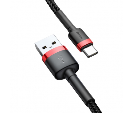 USB-A to USB-C Cable Baseus Cafule, 18W, 3A, 1m, Red CATKLF-B91 
