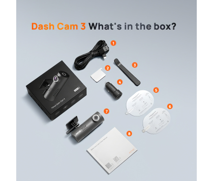 Dash Camera 70mai 3, 1080P, Wi-Fi, Black