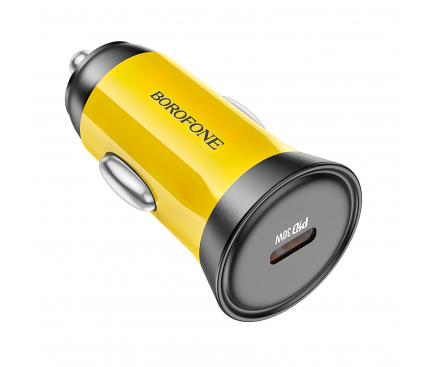 Car Charger Borofone BZ26 Searcher, 30W, 3A, 1 x USB-C, Yellow