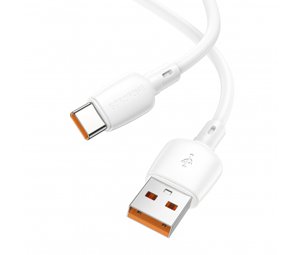 USB-A to USB-C Cable Borofone BX93, 100W, 5A, 1m, White 