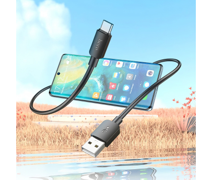 USB-A to USB-C Cable Hoco X96, 27W, 1m, Black 