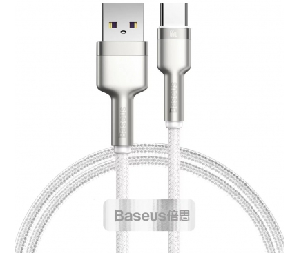 USB-A to USB-C Cable Baseus Cafule, 66W, 6A, 1m, White CAKF000102 