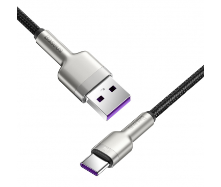 USB-A to USB-C Cable Baseus Cafule Metal Series, 66W, 6A, 1m, Black CAKF000101