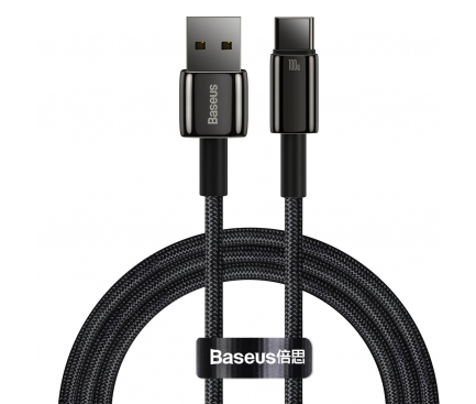 USB-A to USB-C Cable Baseus Tungsten Gold, 100W, 5A, 1m, Black CAWJ000001 