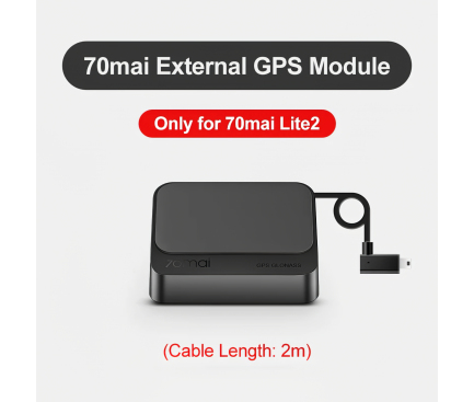 External GPS Module 70mai GPS03 for Dash Cam Lite 2, Black