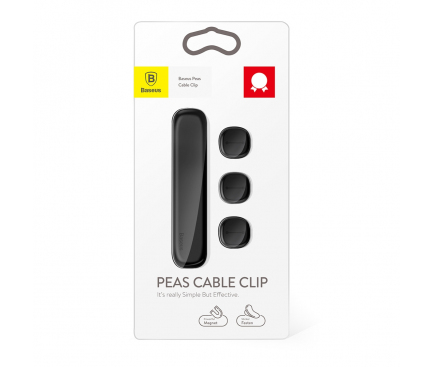 Peas Cable Clip Baseus, Black ACWDJ-01