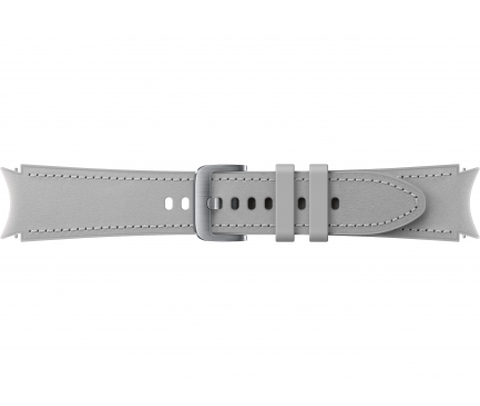 Hybrid Leather Strap for Samsung Galaxy Watch6 / Classic / Watch5 / Pro / Watch4 Series, 20mm, M/L, Silver ET-SHR89LSEGEU