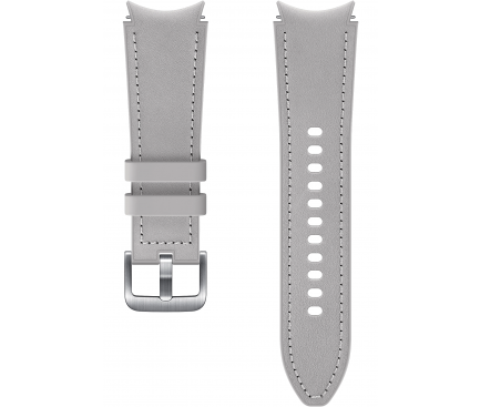 Hybrid Leather Band (20mm, S/M) for Samsung Galaxy Watch4 / Galaxy Watch4 Classic / Galaxy Watch5 / Galaxy Watch5 Pro ET-SHR88SSEGEU Silver (EU Blister)