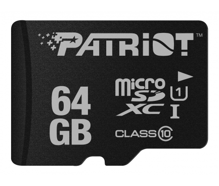 Memory Card MicroSDHC Patriot LX Series, 64Gb, Class 10 / UHS-1 U1 PSF64GMDC10 (EU Blister)