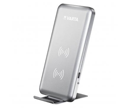 Wireless Charger Dual Coil Varta 10W Silver (EU Blister)