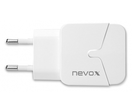 Wall Charger Nevox 1680, 12W, 2.4A, 2 x USB-A, White HC-1680
