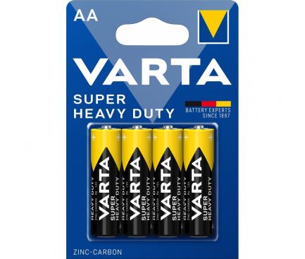 Zinc Carbon Batteries Varta Super Heavy Duty, AA / LR6, 4-Pack