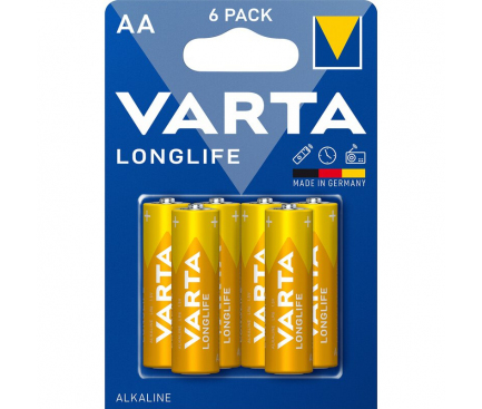 Alkaline Batteries Varta Longlife, AA / LR6, 1.5V, 6-Pack