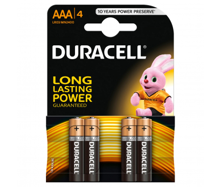 Duracell BASIC Duralock C&B Batteries MN 2400, AAA / LR03 / 1.5V, Set 4 pcs, Alkaline (EU Blister)