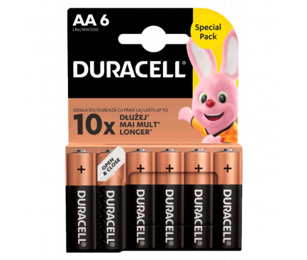 Duracell BASIC Duralock Batteries MN 1500, AA / LR6 / 1.5V, Set 6 bucati, Alkaline (EU Blister)