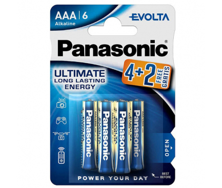 Panasonic Evolta Batteries, AAA / LR03 / 1.5V, Set 6 pcs, Alkaline (EU Blister)