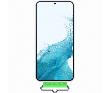 Silicone Case with Strap for Samsung Galaxy S22+ 5G S906, White EF-GS906TWEGWW