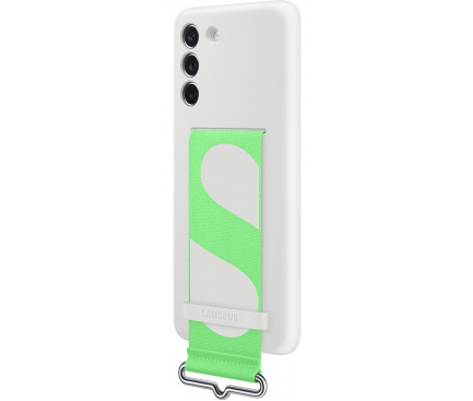 Silicone Case with Strap for Samsung Galaxy S21 FE 5G G990, White EF-GG990TWEGWW