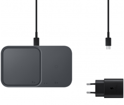 Wireless Charger Samsung Duo, 15W, 1.67A, with Wall Charger and USB-C Cable, Black EP-P5400TBEGEU