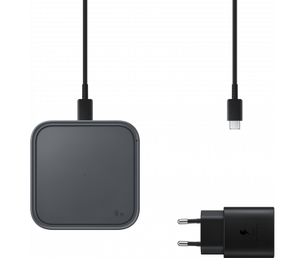Wireless Charger Samsung, 15W, 1.67A, with Wall Charger and USB-C Cable, Black EP-P2400TBEGEU