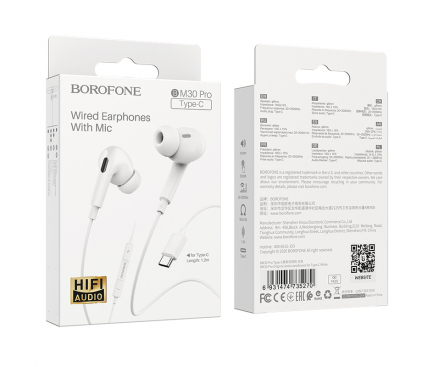 Borofone Earphones BM30 Pro, Type - C White (EU Blister)