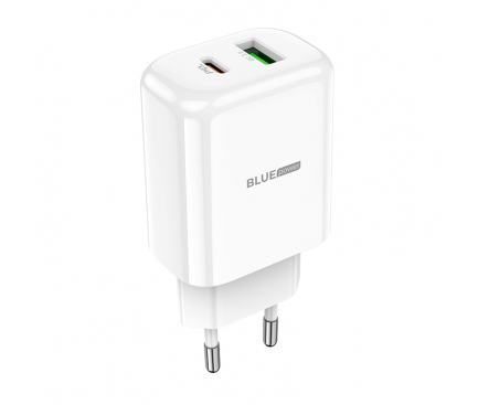 Wall Charger BLUE Power BBN4 Potential 20W, 1x USB / 1x Type-C White (EU Blister)