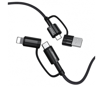 3in1 Cable USB / Type-C / Lightning Joyroom S-1830G3, 60W, 1.8m Black (EU Blister)