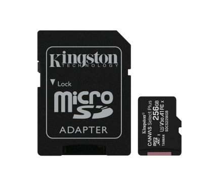 Memory Card MicroSDXC Kingston Canvas Select Plus Android A1, With Adapter, 256Gb, Clasa 10 - UHS-1 U1, SDCS2/256GB (EU Blister) Duplicate_318739